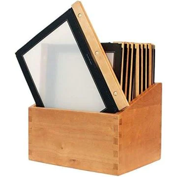 Photo Protège-menus A4 - Plastique/Bois - Noir SECURIT Wood Image