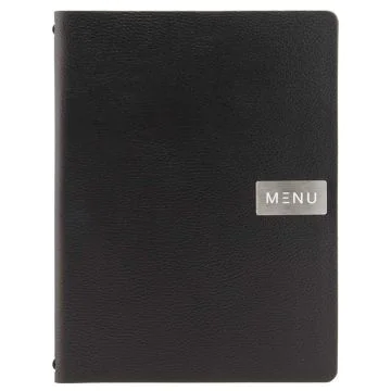 Protège-menus A4 - Cuir - Noir SECURIT Raw Image
