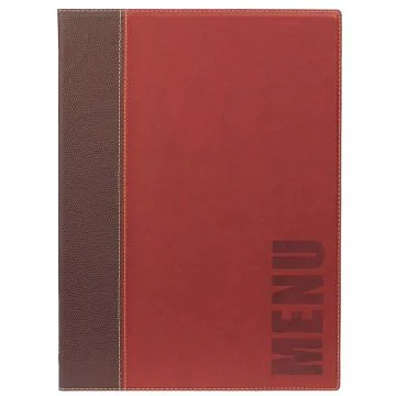 Photo Protège-menus A4 - Imitation cuir - Bordeaux : SECURIT Trendy