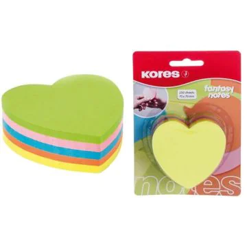 Photo Notes adhésives de couleur - Coeur : KORES