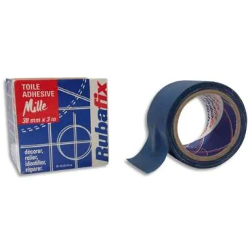 Photo RUBAFIX : Ruban adhésif  toile - Bleu - 38 mm x 3 m - 572200