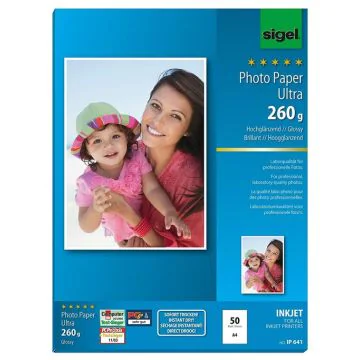 Photo SIGEL IP641 : Papier photo brillant Ultra - Format A4 - 260 g/m²