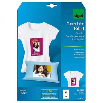 Photo Films transfert tee shirts - Blanc (Papier calque) SIGEL IP651