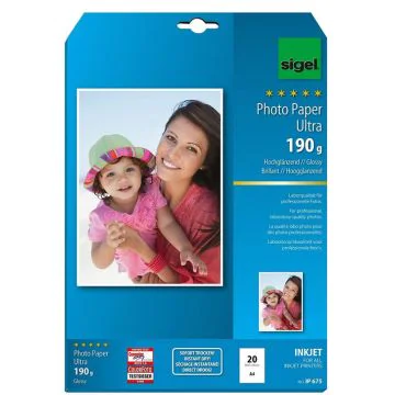 Photo SIGEL IP675 : Papier photo Ultra - Brillant - 190 g/m²