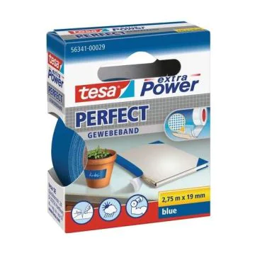 Photo TESA 00029-03 : Ruban adhésif toile extra Power - Bleu - 19 mm x 2.75 m