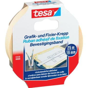 Photo TESA : Ruban crêpé pour fixation et graphique - 19 mm x 25 m 57416-0-2