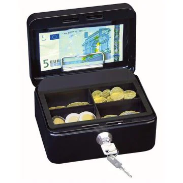 Photo WEDO : Caissette à monnaie avec clip - Noir - 152 x 115 mm