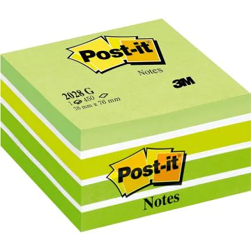 POST-IT : Notes adhésives - Vert - 76 x 76 mm Cube Light Rêve Visuel