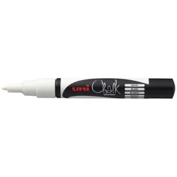 Marqueur à craie Blanc - Pointe 0,9-1,3 mm Uni-Ball Chalk PWE-3MS BL