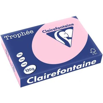 Ramette de papier de 250 feuilles A4 120g - Rose : CLAIREFONTAINE Trophée Visuel