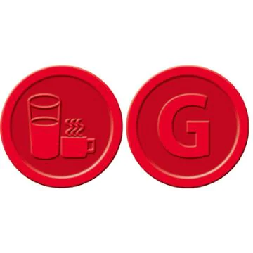 SIGEL : Lot de 100 jetons contre-valeurs - Boissons - Rouge WM006