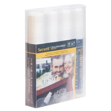 Feutre à craie liquide 7 - 15 mm - Blanc : SECURIT Lot de 4 Image