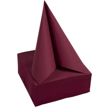 Serviettes de table Cocktail - 200 x 200 mm - Bordeaux PRO NAPPE Lot de 50 image