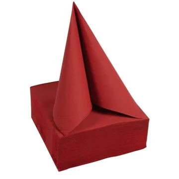 Serviettes de table Cocktail - 200 x 200 mm - Rouge PRO NAPPE Lot de 50 image
