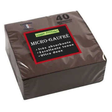 Serviettes de table Cocktail - 380 x 380 mm - Chocolat PRO NAPPE Lot de 40 image