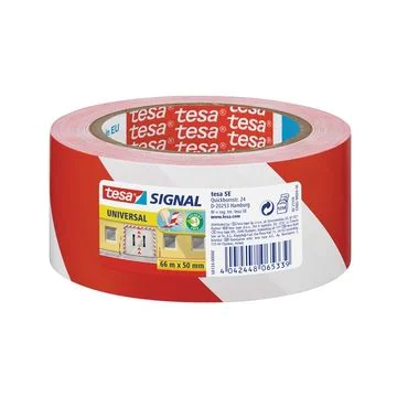 TESA Universal Ruban adhésif rayé en PVC - Blanc/Rouge (Signalétique 58134) modèle