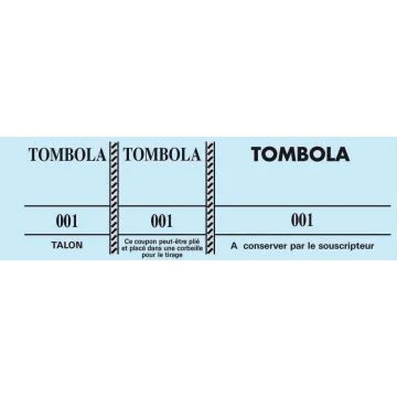 TOMBOLA Carnet de 100 tickets - Bleu Modèle