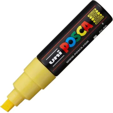 UNI-BALL : Marqueur peinture Posca PC 8K - Pointe biseautée de 8 mm - Jaune - PC-8K J