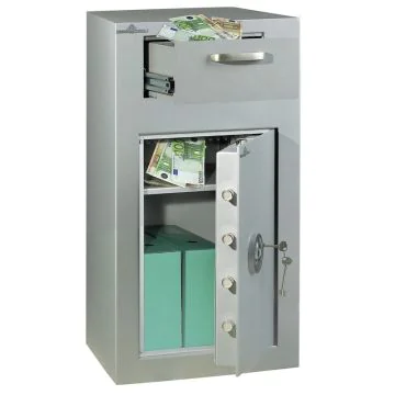 HARTMANN VULCAIN 80 :  Coffre-fort de dépôt de fonds - Serrure électronique ouvert 80 L