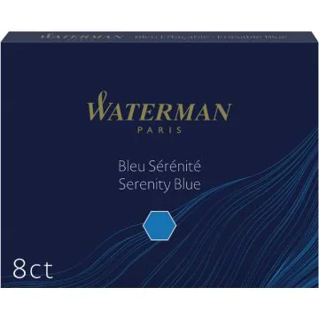 WATERMAN Boite de 8 grandes Cartouches d'encre - Bleu