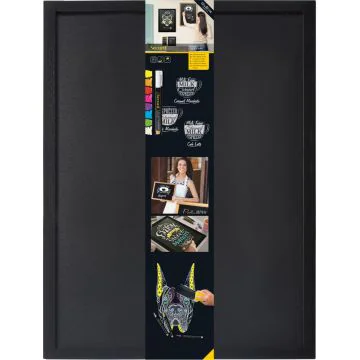 Ardoise murale - Cadre en bois couleur noir - 600 x 800 mm SECURIT Universal Image
