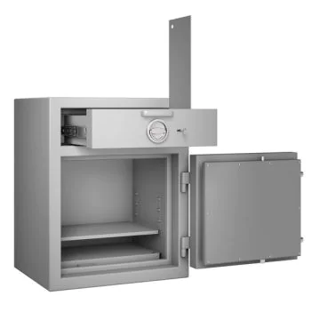 Coffre de dépôt de fonds - Classe 2 - Serrure à clé et électronique - HARTMANN Zephir Dépôt 1402