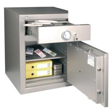 Coffre de dépôt de fonds - Classe 3 - Serrure à clé et électronique - HARTMANN Zephir Dépôt 803