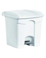 Photo Poubelle à pédale avec couvercle - 30 litres - Blanc : HELIT H2402005