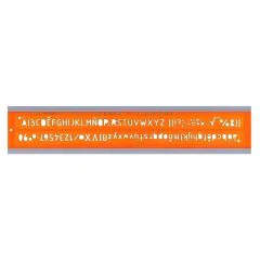 MINERVA : Trace-lettres en plastique - Orange transparent - 10 mm