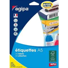 Photo Étiquettes adhésives - 20 x 67 mm - Blanc AGIPA 