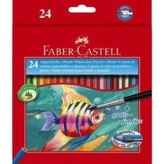 Etui de 24 Crayons de couleur aquarellables : FABER-CASTELL Kinder-Aquarell (114425)