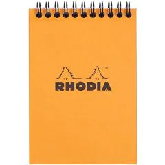 Bloc-Notes quadrillé à spirale - 105 x 148 mm A6 : RHODIA Couverture Orange Visuel