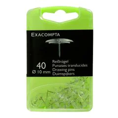 Boite de 40 punaises - Cristal translucide Exacompta 14032E