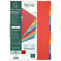 Jeu de 12 Intercalaires A4 en carte lustrée - Assortiment : EXACOMPTA Image