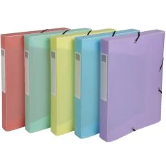 Boîte de classement Cartobox - Dos 40 mm - Assortiment : EXACOMPTA Chromaline Pastel image