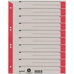 Photo Intercalaires en carton - 240 x 300 mm - 230g/m² - Gris/Rouge : LEITZ Lot de 100 - 1652-00-25