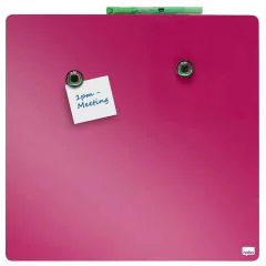 Tableau Magnétique Carré - Rose Vif - 360 x 360 mm : NOBO image