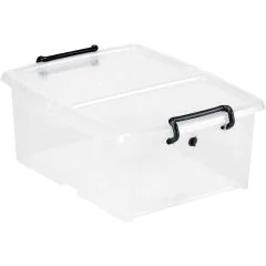 Bac de rangement avec couvercle double - 20 litres - Transparent : CEP Image