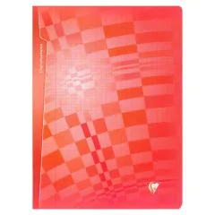 CLAIREFONTAINE Cahier Crystalline - POLYPRO - 96 pages à grands carreaux - 240 x 320 mm (Fournitures scolaires) rouge