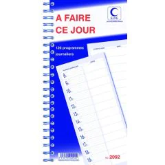 2092 ELVE : Lot de 5 blocs de planning journalier - A Faire ce jour