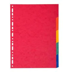 Jeu de 6 Intercalaires A4 maxi en carte recyclée teintée - Assortiment : EXACOMPTA Image