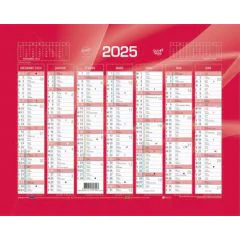 Calendrier mural 2025 - 270 x 210 mm QUO VADIS Rouge