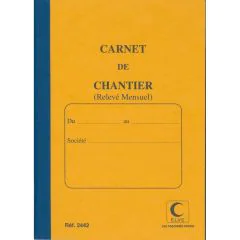 Carnet de chantier - Mensuel (1 mois) Elve  2442