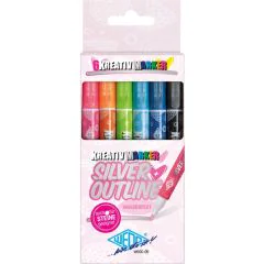 Photo Marqueurs créatifs indélébiles - Assortiment WEDO Silver Outline 