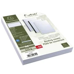 Couverture pour Reliure A4 - Grain toilé - Blanc EXACOMPTA Lot de 100 Visuel