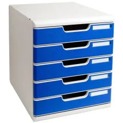 EXACOMPTA : Module de rangement 5 tiroirs Modulo - Gris/bleu