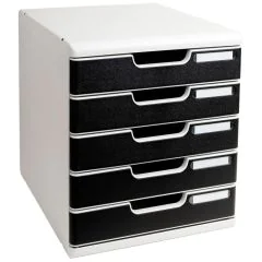 EXACOMPTA Module de rangement 5 tiroirs - Modulo - Gris/noir 301014D