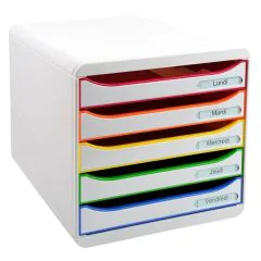Module de rangement 5 tiroirs - Big Box Plus - Blanc/Arlequin EXACOMPTA Black Office Image