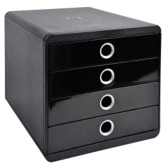 Caisson à 4 tiroirs - Pop Box - Noir/Argent EXACOMPTA Iderama Image