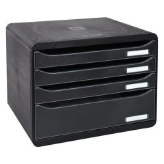 Module de rangement 4 tiroirs - Big Box Plus Horizon - Noir : EXACOMPTA EcoBlack image